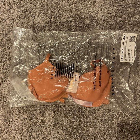 Savage X Fenty By Rihanna Sheer X Demi Spacer Bra - 36D - Terracotta Pink - NEW! - Picture 6 of 9